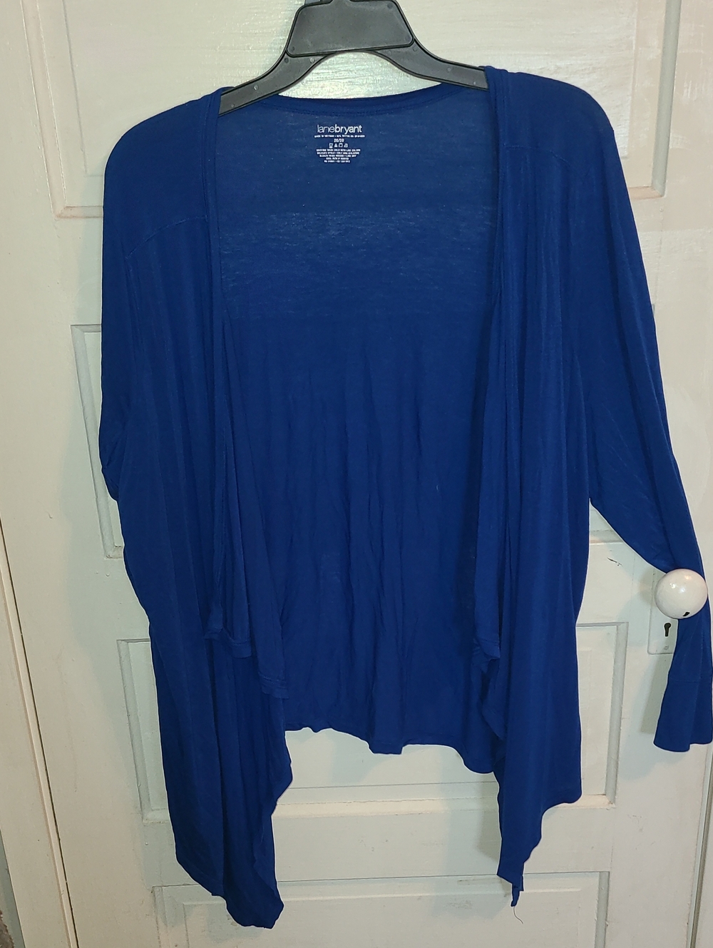 Lane Bryant Blue Draped Open-Front Cardigan